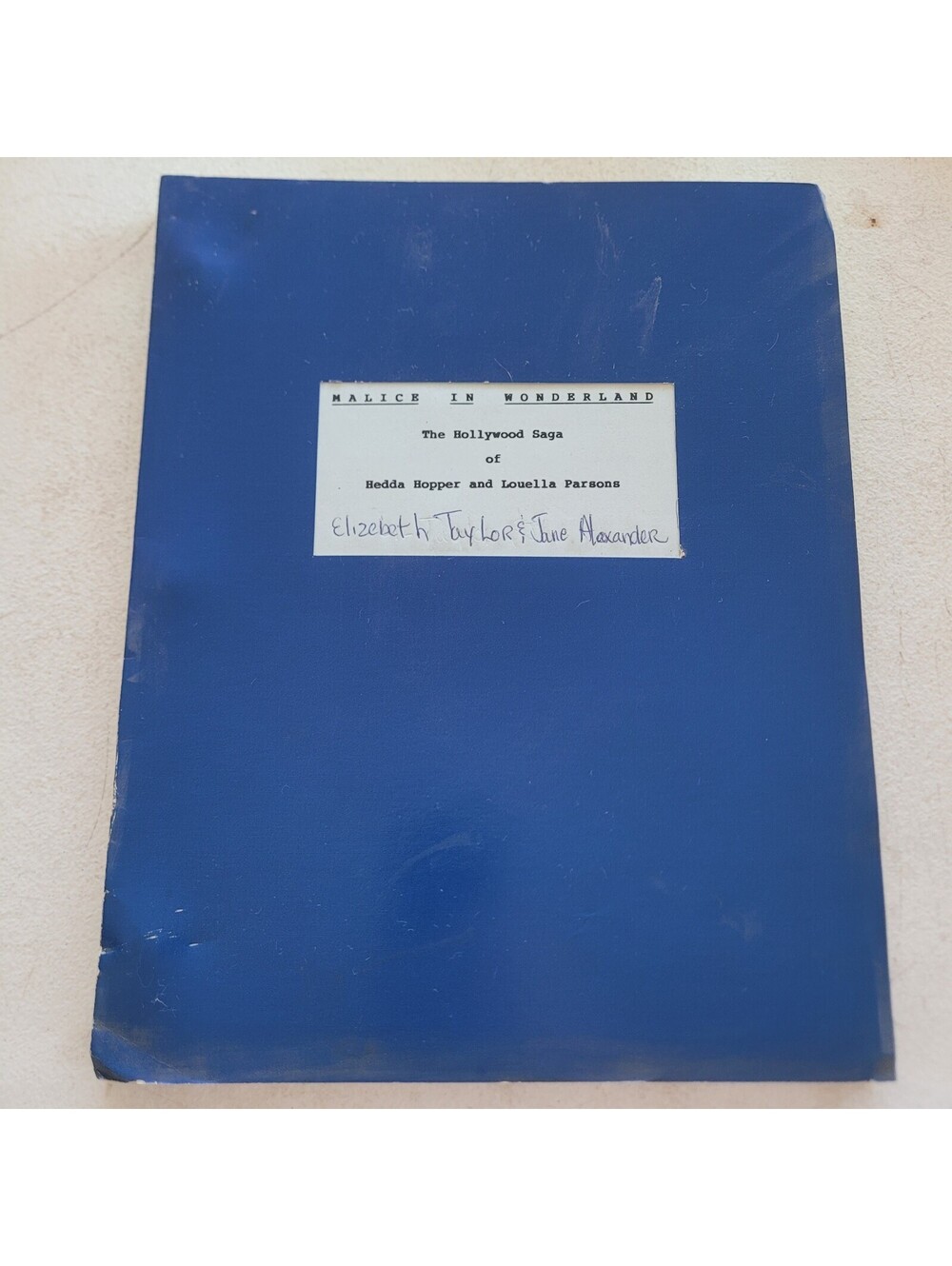 Malice in Wonderland 1984 Script Elizabeth Taylor + Shooting Schedule Bundle